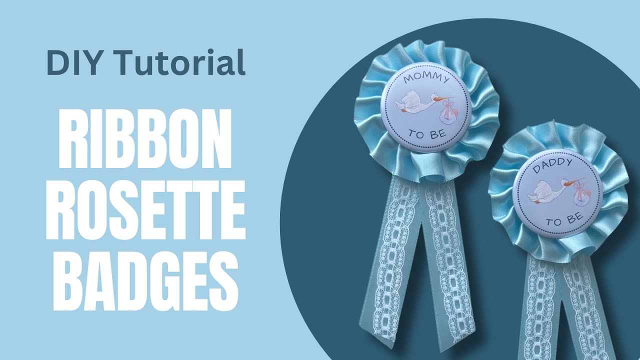 Значок-розетка из ленты для празднования рождения ребенка своими руками | Как сделать значок &laquo;Буд...