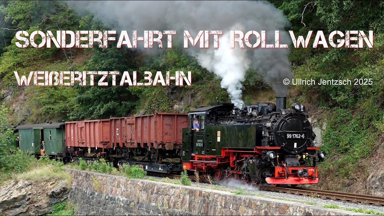 Einmalige Sonderfahrt mit Rollwagen auf der Weißeritztalbahn