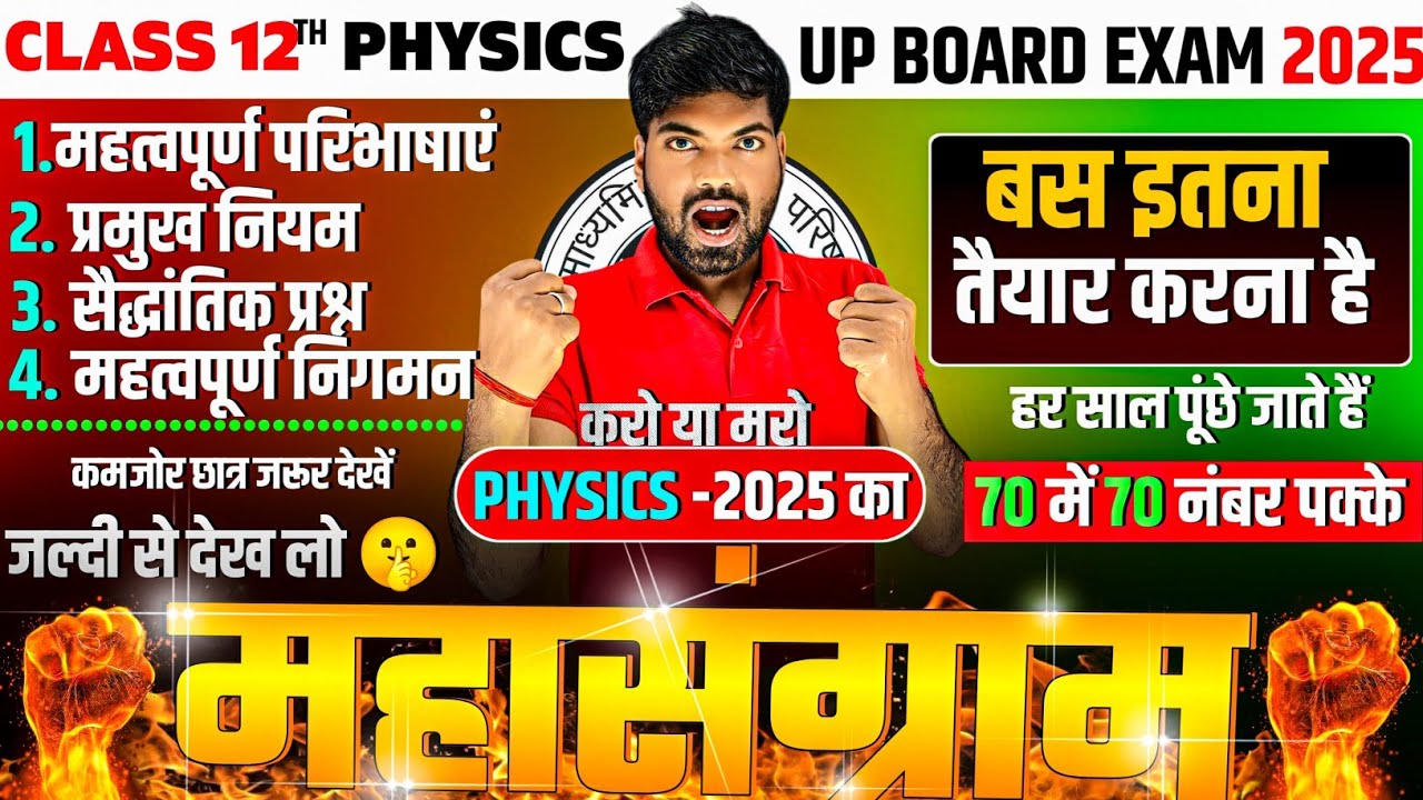 12th Physics के महत्वपूर्ण टॉपिक-2025 | Class 12 Physics Important Questions 2025