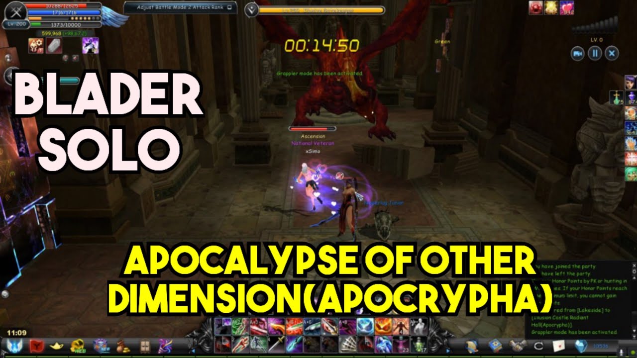 Blader Solo Illusion Castle Radiant Hall (Apocrypha) CABAL Ultimate Combo SEA #ARH