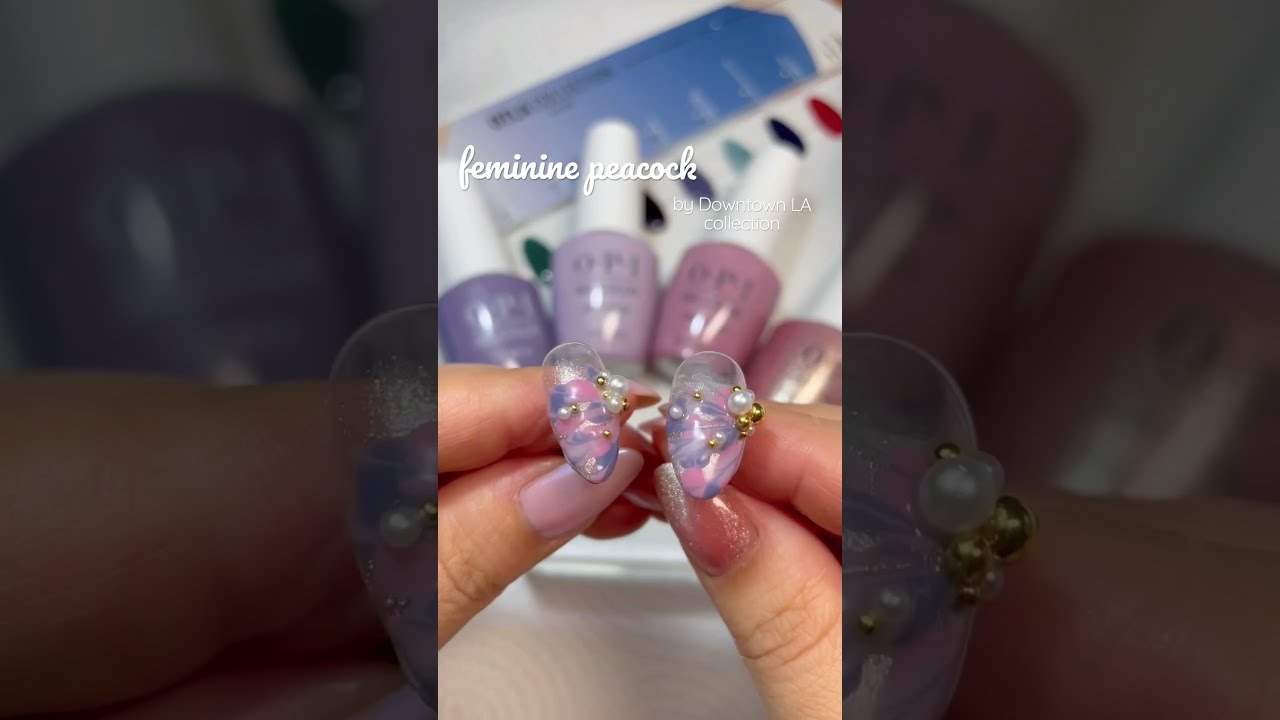 簡単♡ニュアンス可愛いピーコックネイル