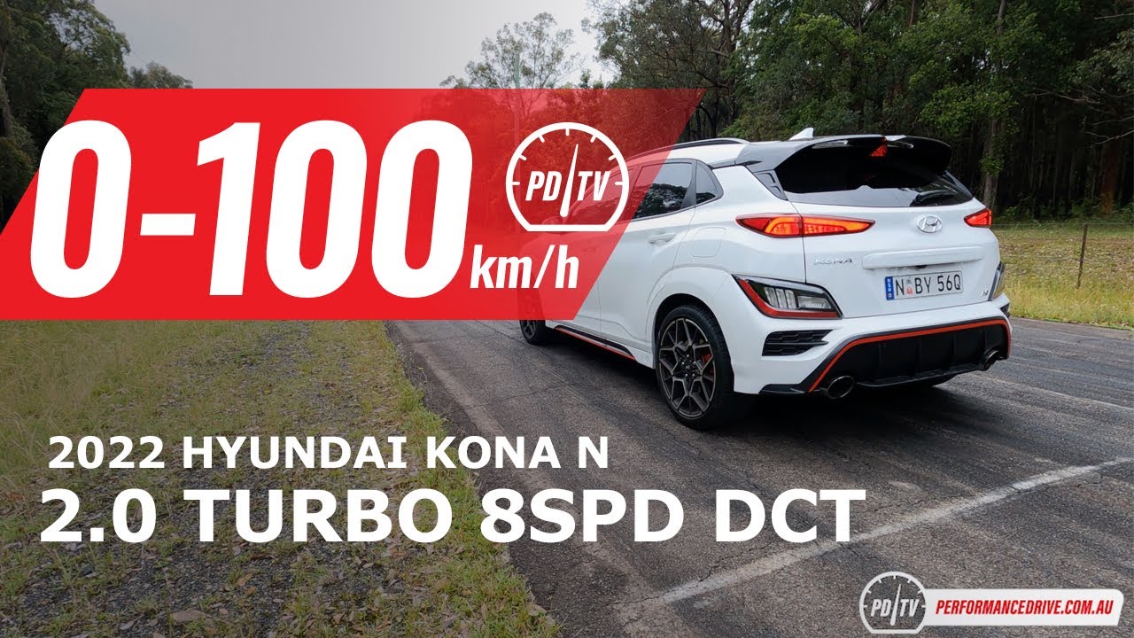 Hyundai Kona N 2022 года, разгон от 0 до 100 км/ч и звук двигателя