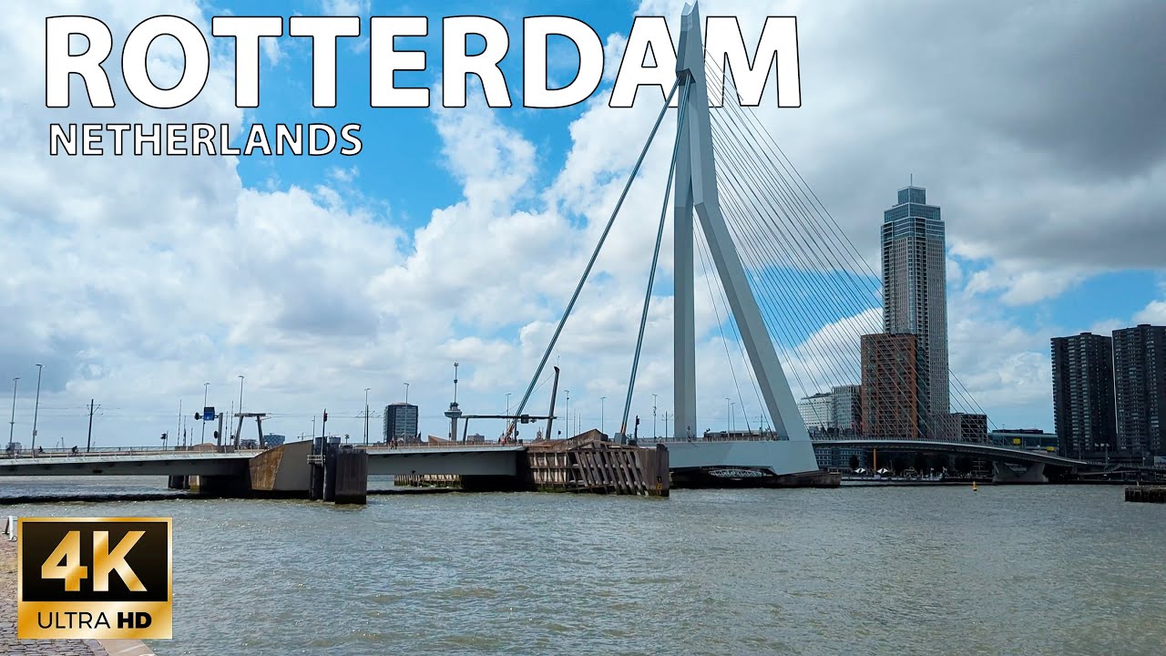 Rotterdam &mdash; City's Bridges Walking Tour / Netherlands 🇳🇱 - 4K 60fps (UHD)