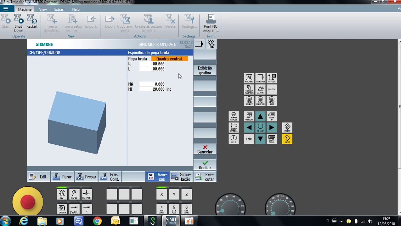 Duvidas sobre o Simulador CNC Sinutrain Siemens