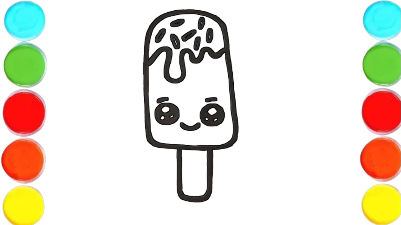 How  To Draw A Ice Cream 🍦 Drawing For Kids Toddlers Art....