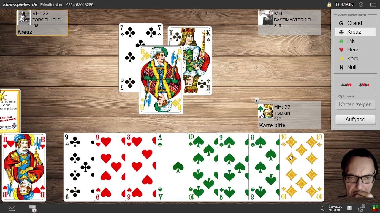 Cent-Skat 36 Spiele skat-spielen.de sch&ouml;ne Liste gegen starke Gegner #110