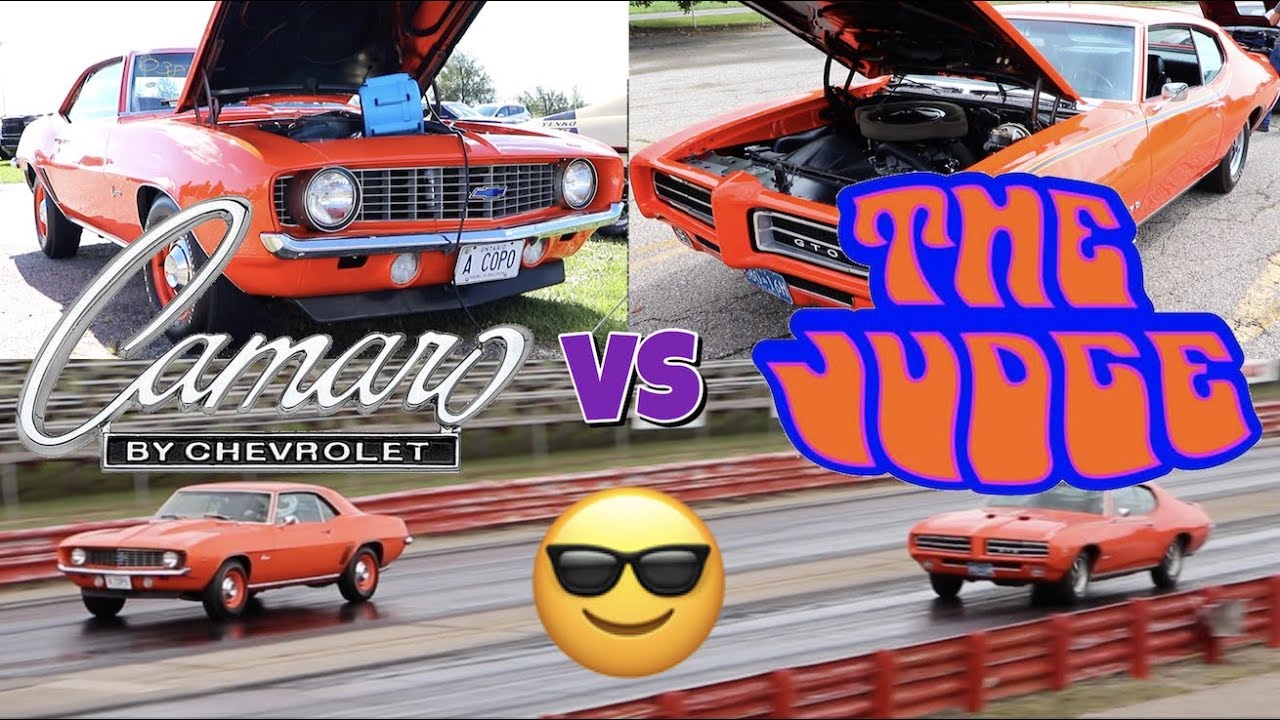1969 COPO Camaro 427 vs 1969 Pontiac GTO Judge - PURE STOCK DRAG RACE