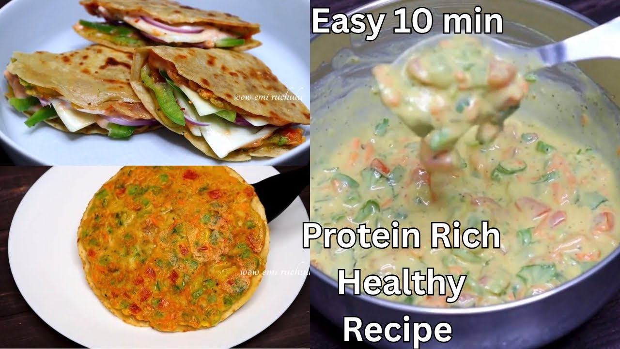 Protein Rich Healthy Quick Recipe in 10minutes | Simple less ingredients less oil veg Lunchbox wrap 