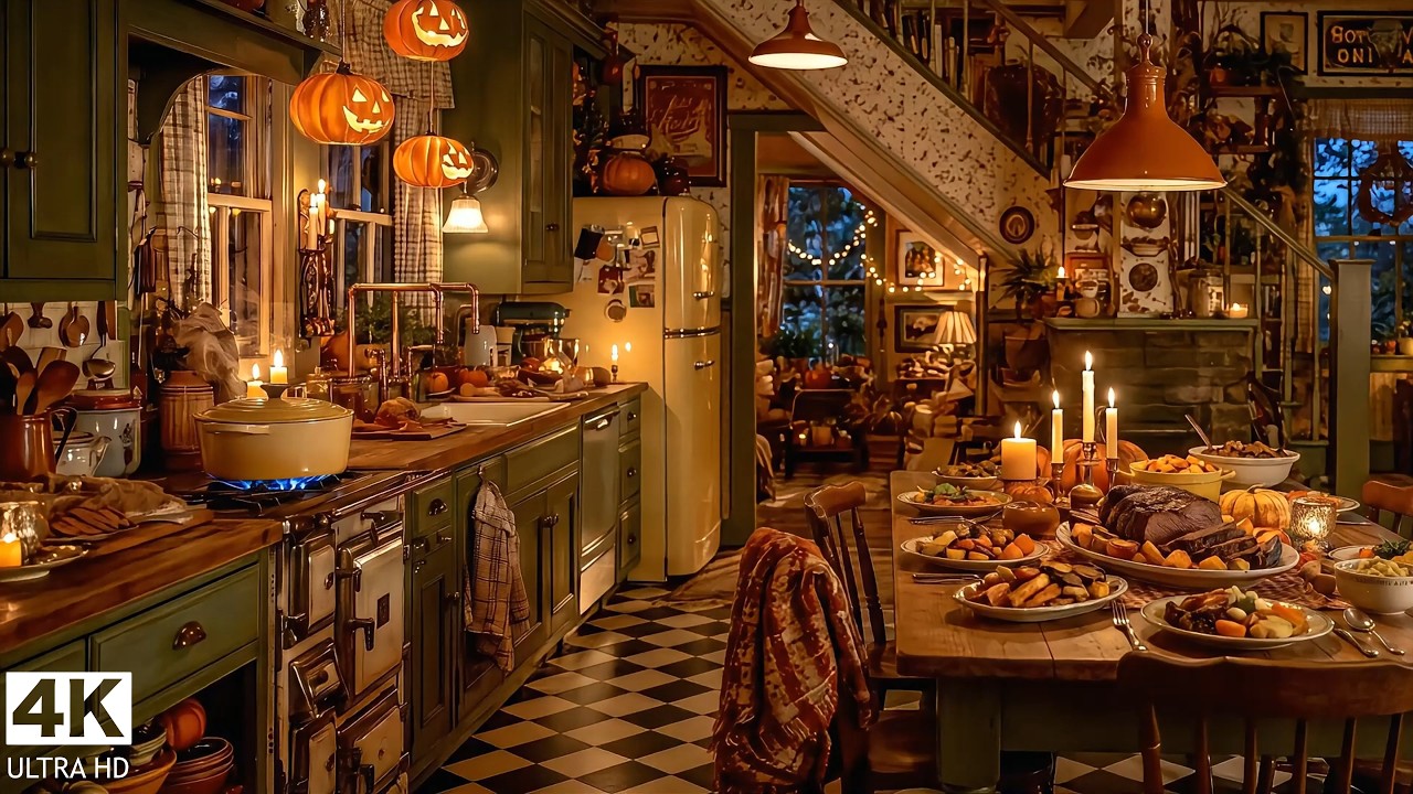 Vintage Cottage Kitchen Ambience | Soft Jazz for Deep Relaxation | 3 Hours 4K