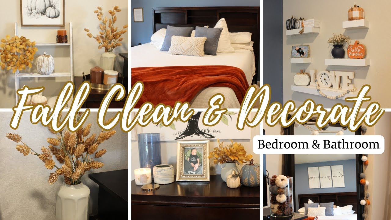 FALL BEDROOM & BATHROOM | FALL CLEAN & DECORATE PART FOUR | Neutral fall decor