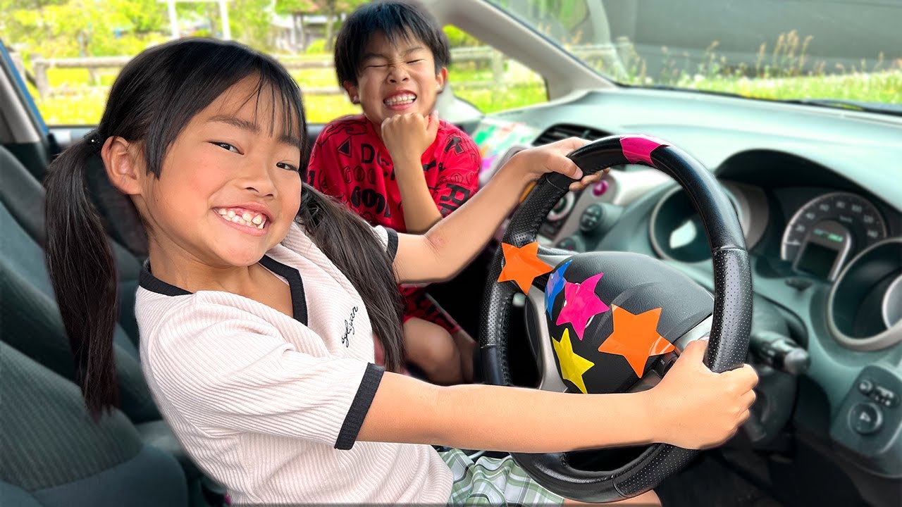 【寸劇】ルールとマナーを守ってパパと楽しいドライブ！公園に行って安全に遊ぼう♪　The Wheels On The Bus Song　かえであーたん