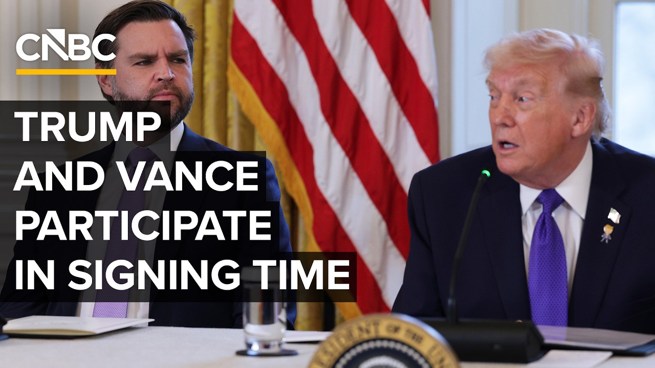 LIVE: President Trump and VP JD Vance participate in signing time at the White House — 3/16/2026