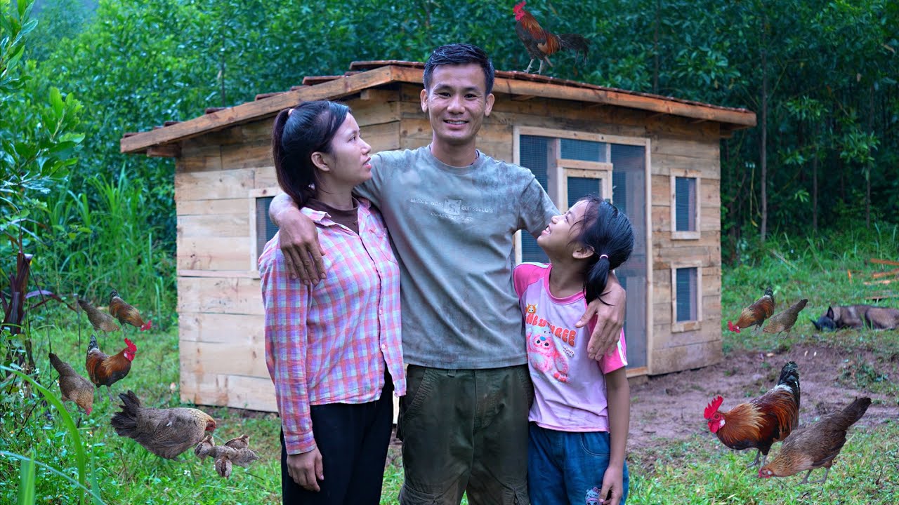 Foster Parents With Girl: Finish Wild Chicken Coop ~ Building An Off-Grid Lumber Cabin