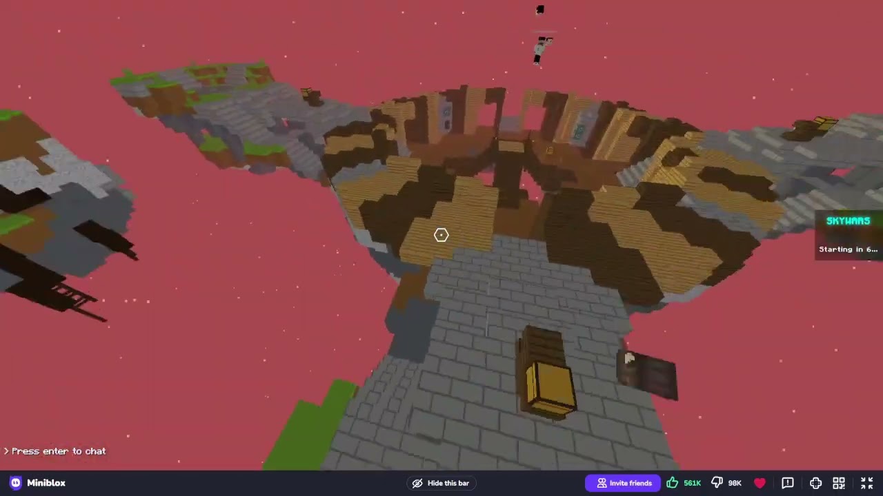 Playing more Miniblox skywars on Crazy Games! 🎮🕹️⚔️
