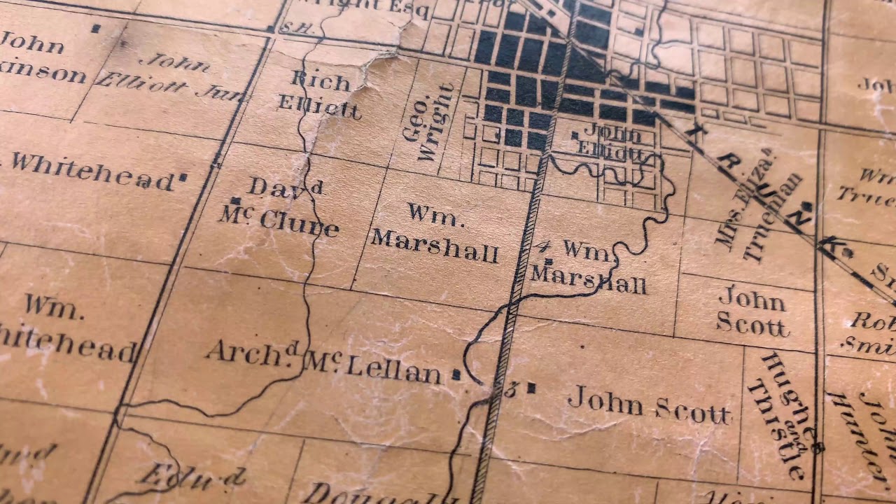 Flying over the Etobicoke Creek, on an 1859 map