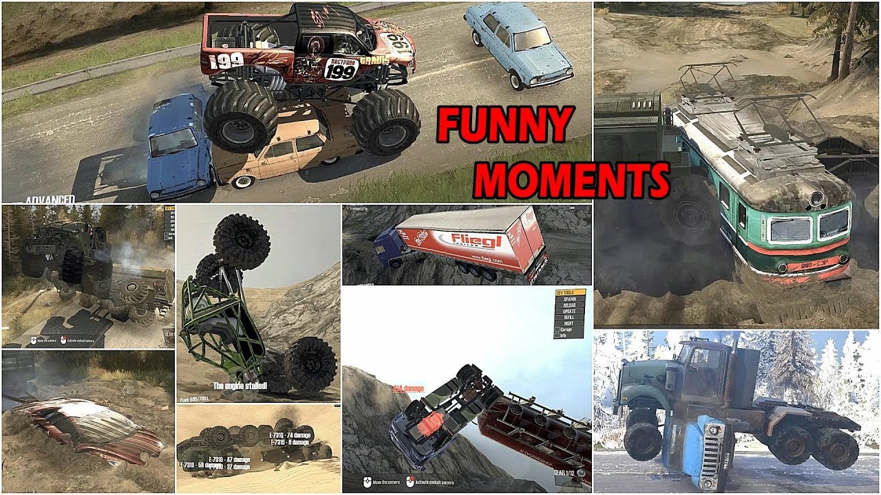 Spintires Mudrunner Funny Moments | Fails | Glitches