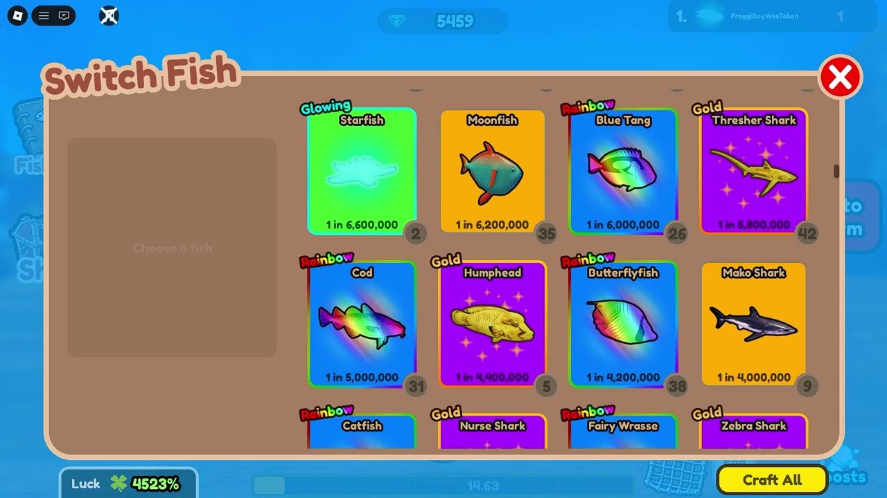 Roblox Be Fish - 500K Fish Caught