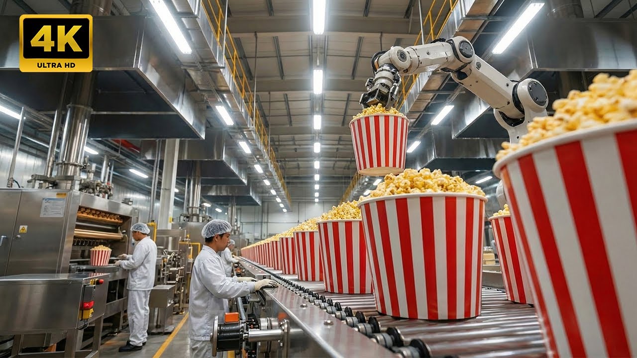Inside a Mega Popcorn Factory: From Corn Kernel to Cinema Bucket (Mass Production) 🍿