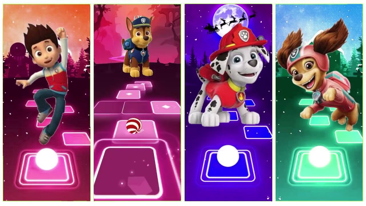 🎵🔝Paw Patrol Ryder 🆚 Chase 🆚 Marshall 🆚 Skye - Tiles Hop Master Battle #35 