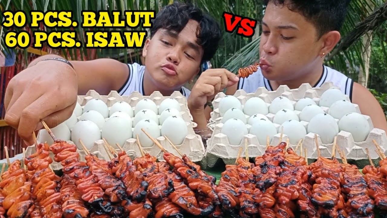 DUCK EMBRYO or BALUT + ISAW MUKBANG CHALLENGE! Success/Fail? | FILIPINO STREET FOODS | PINOY MUKBANG