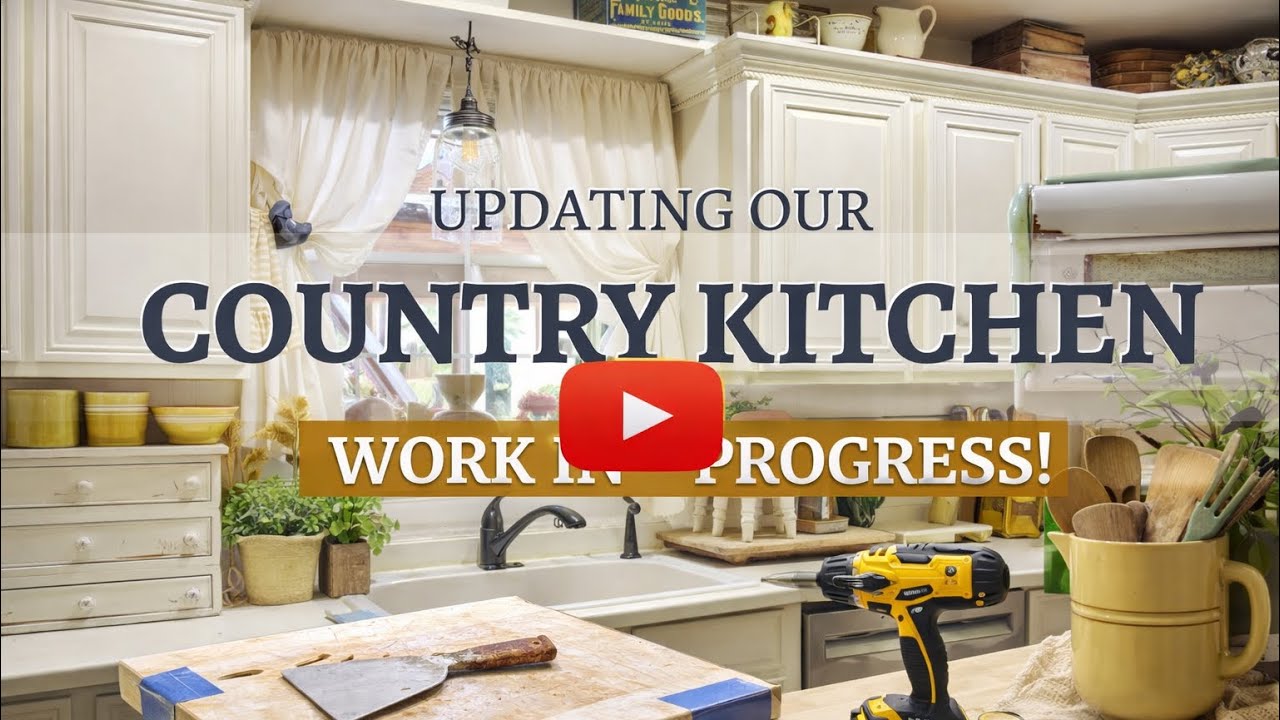 COTTAGE KITCHEN TOUR 🍳 DIY CURTAIN HACK & SHIPLAP WALL UPDATE ~ My Country Primitive Cottage Refresh