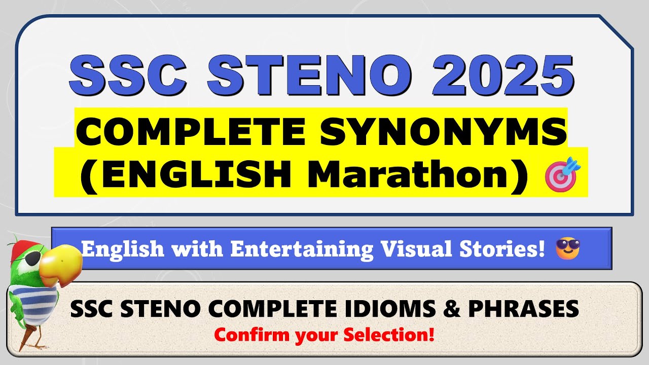 SSC STENO 2025 Complete Synonyms - English Marathon