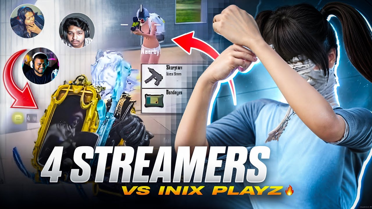 60 FPS VS 4 PRO STREAMERS 🔱 | IPHONE 11 1v4 CLUTCHES IN 60 FPS | BGMI 
