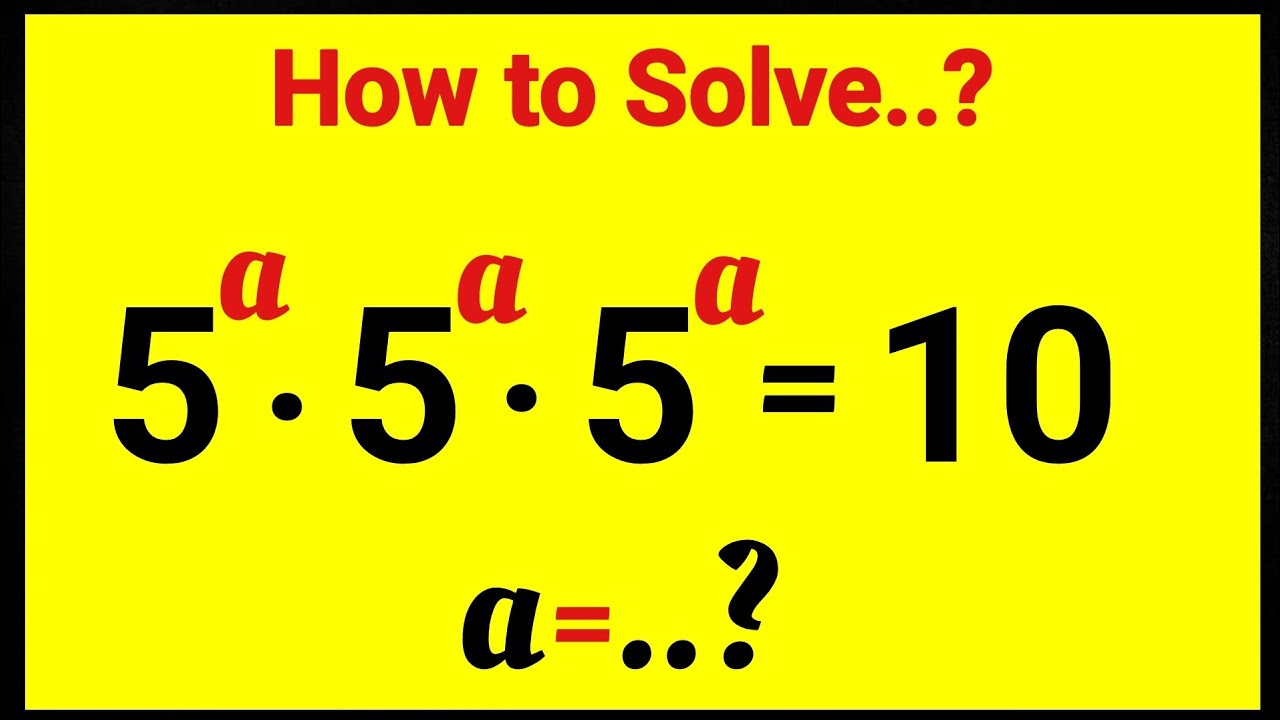 USA Olympiad Exponential Equation | Solve for a..?