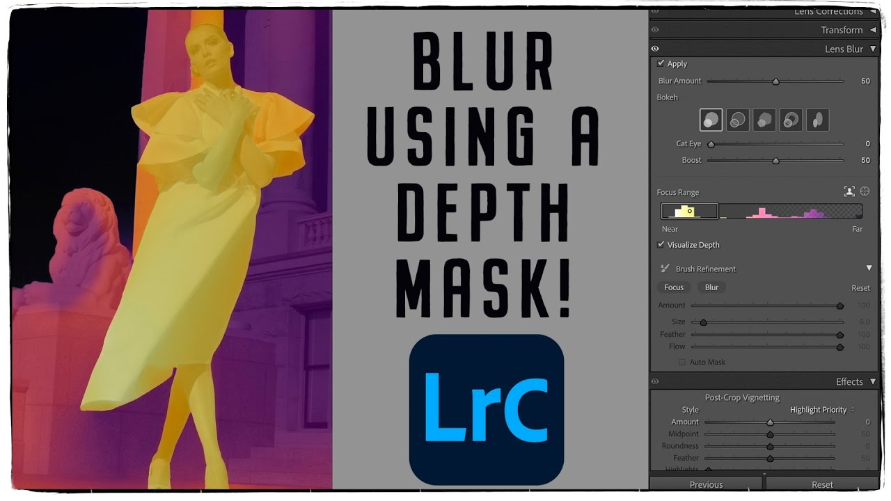 Master Lens Correction, Transform, Lens Blur, and effects in Lightroom