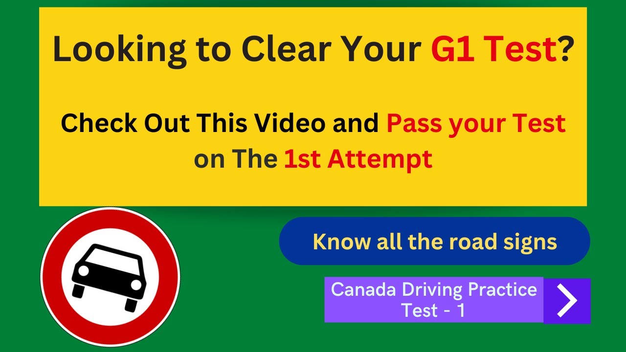 All Road Signs Test Canada | G1 Practice Test in English | Canada Driving Test