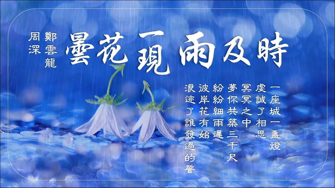 🌏 周深  鄭雲龍 《曇花一現雨及時》一座城一盞燈 虔誠了相思 ... Zhou Shen & Zheng Yunlong ♥♪♫*•