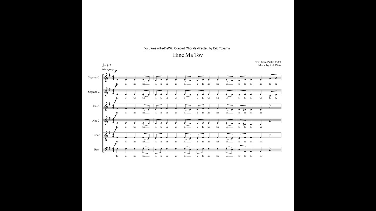 Hine Ma Tov | Rob Dietz - Score and Sound