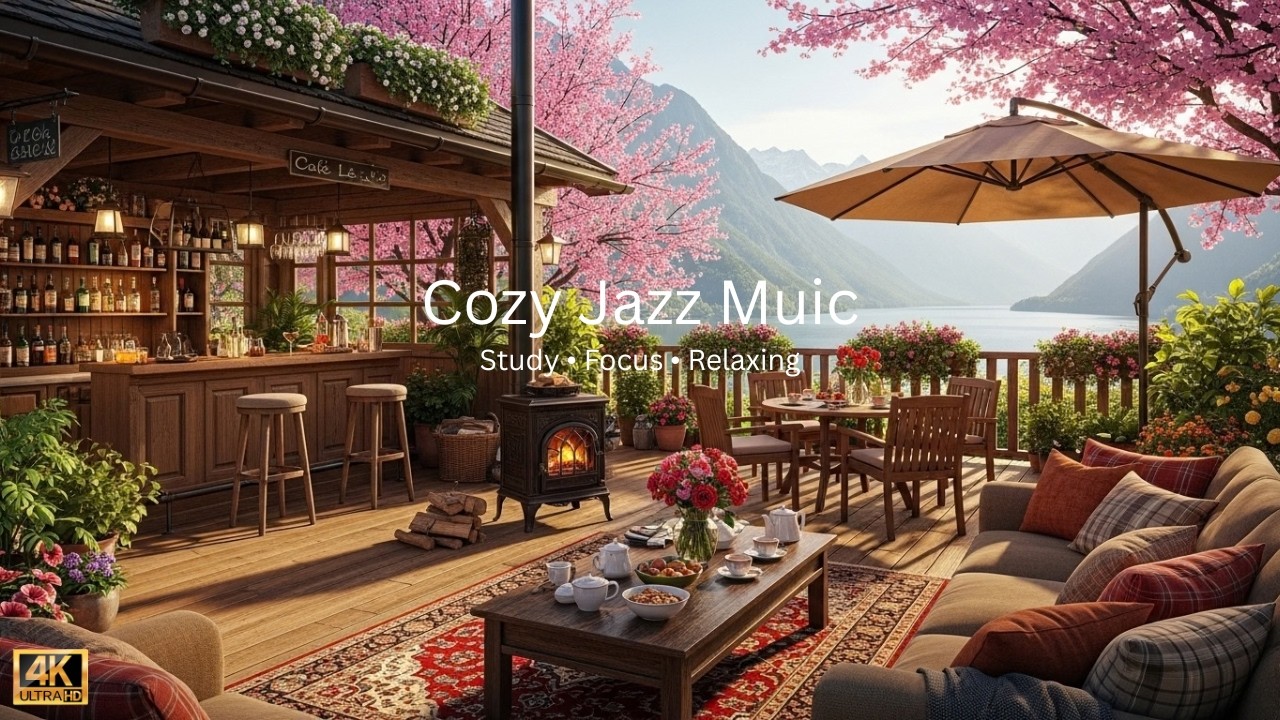 Cozy  Coffee Shop Jazz ☕ Warm Fireplace Ambience for Study, Work & Focus | Live