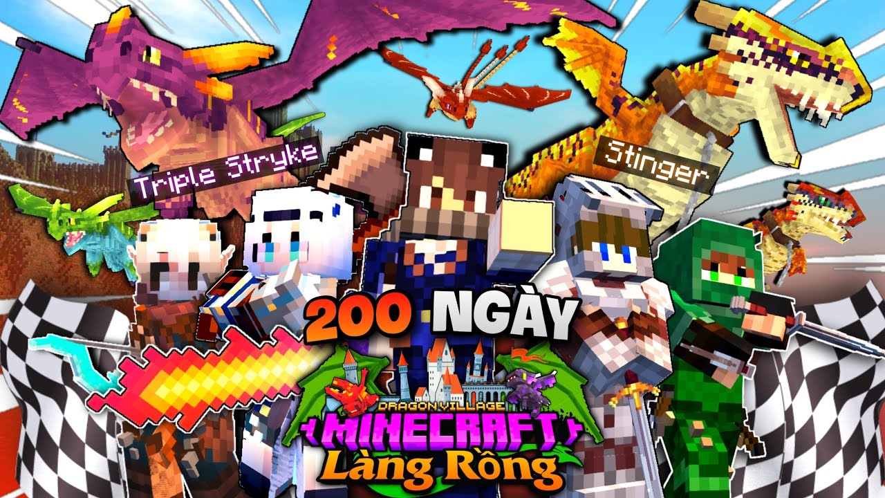 200 NGÀY TRỞ THÀNH BẬC THẦY RỒNG TRONG MINECRAFT LÀNG RỒNG - TỔ CHỨC GIẢI VÔ ĐỊCH ĐUA RỒNG!