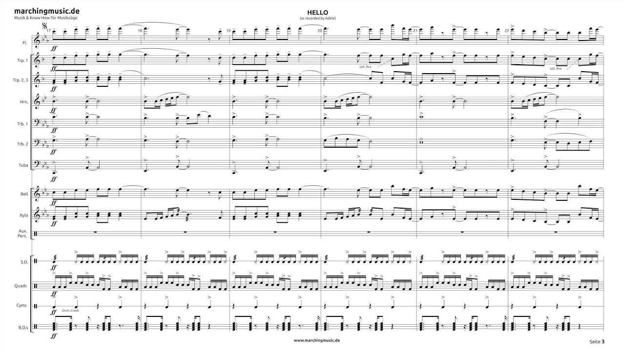 HELLO (Adele) - Arrangement for Marching Band