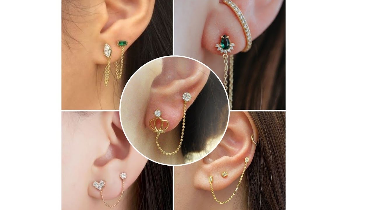 Chain studs earnings designs/Stylish chain  earrings designs/sui dhaga Earrings designs