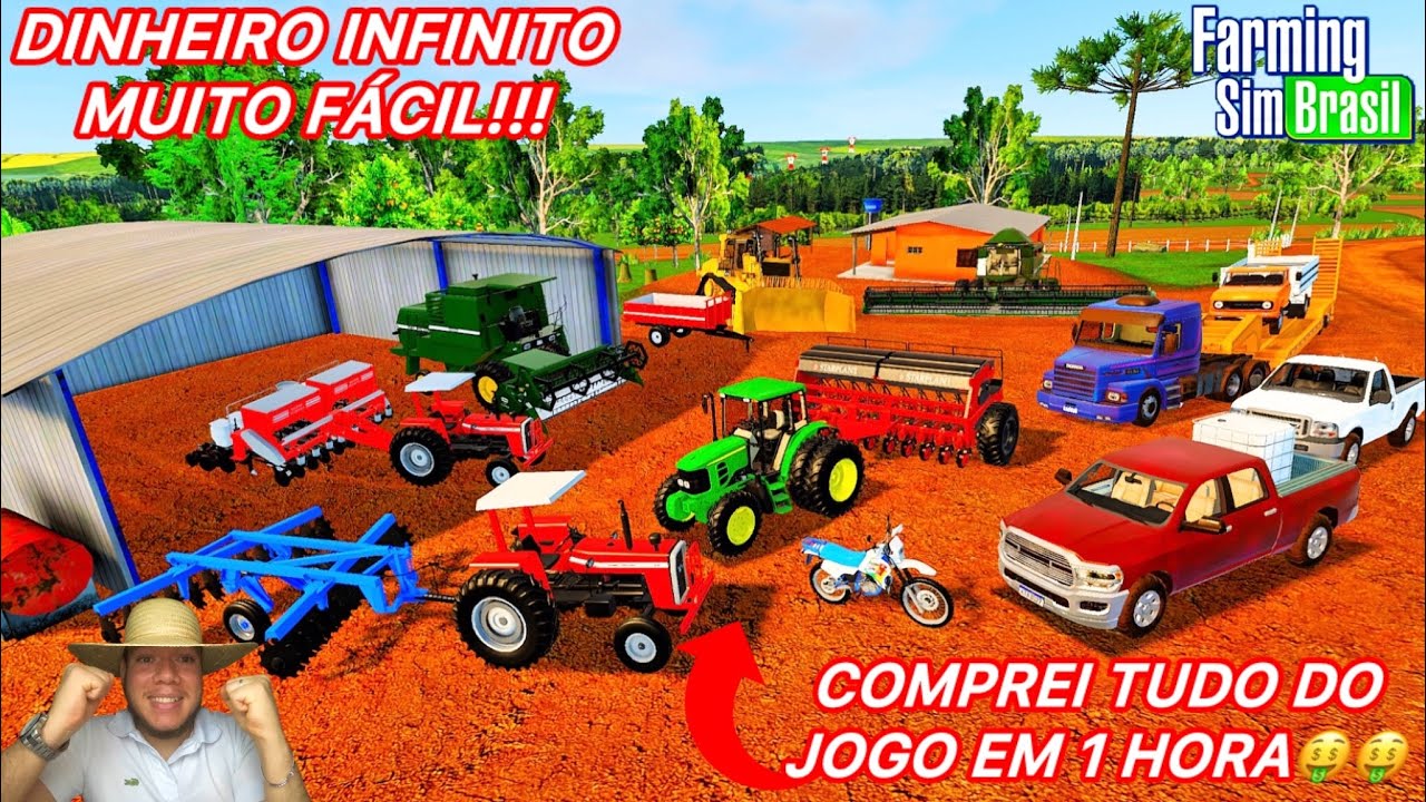 DINHEIRO INFINITO NO FARMING SIM BRASIL, COMO FIQUEI MILIONÁRIO MUITO RÁPIDO E FÁCIL SEM ENROLAÇÃO!!