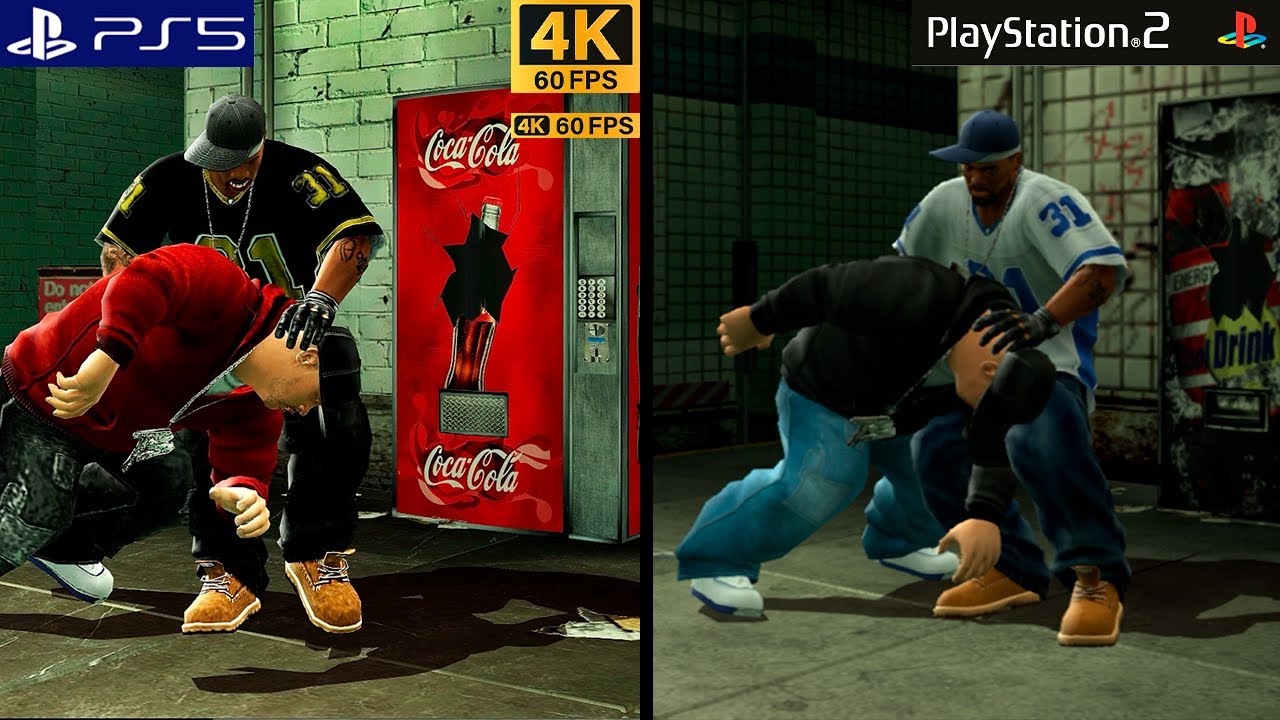 DEF JAM REMASTERED, PS5 4K 60FPS (прототип) против PS2 720P 30FPS