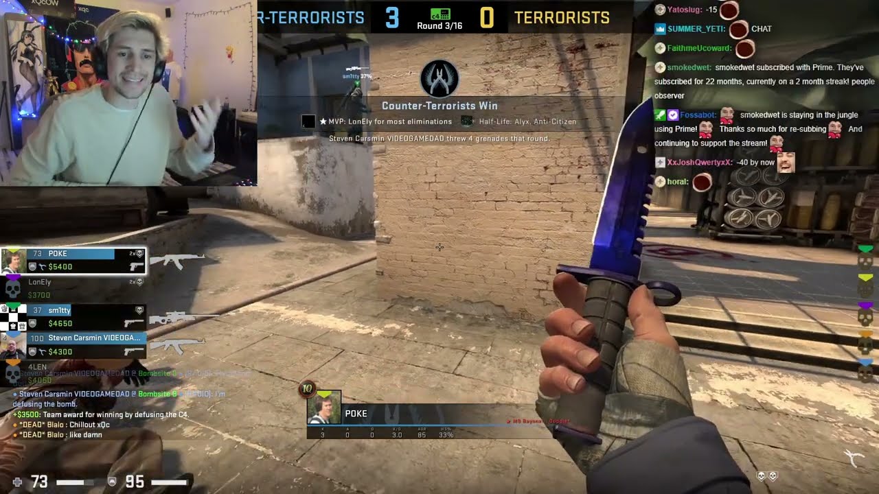 xQc Plays CS:GO with Jesse, Moxy and Poke!
