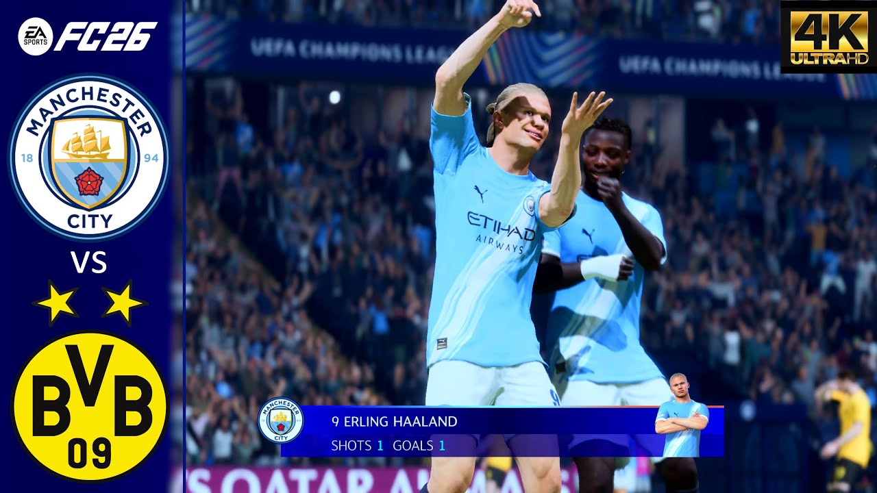 FC 26 Mancherster City vs Borissia Dortmund UEAFA Champions league 25/26 Full Match (4K60)