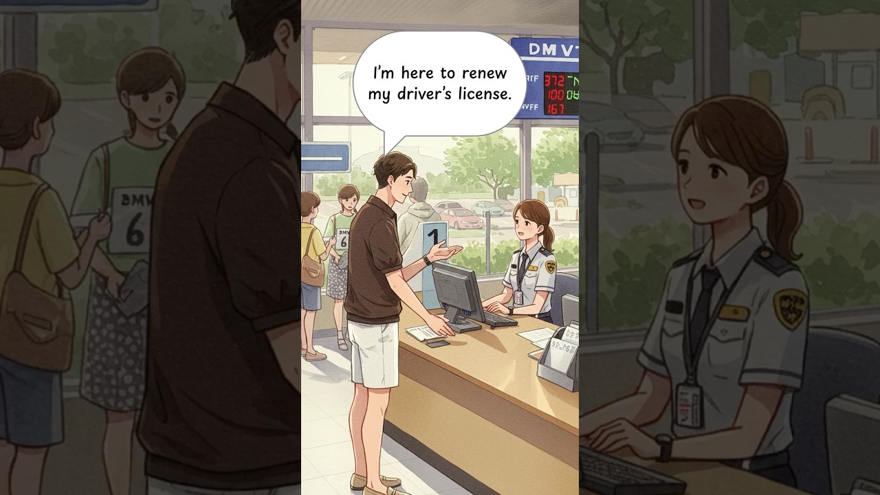 🪪 Renewing Your Driver&rsquo;s License &ndash; Practical English Dialogue #englishforbeginners