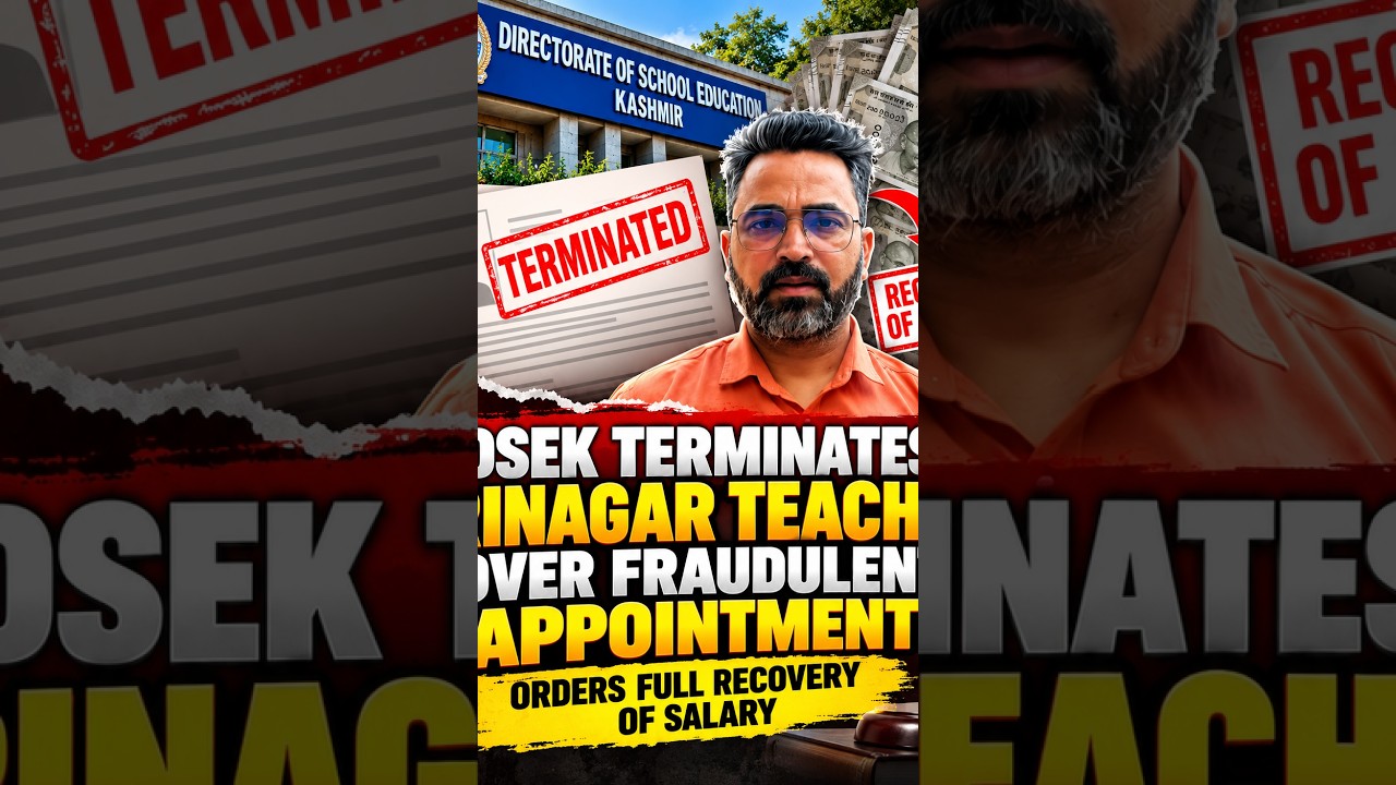 DSEK Terminates Srinagar Teacher Over Fraudulent Appointment, Orders Full Recovery Of Salary