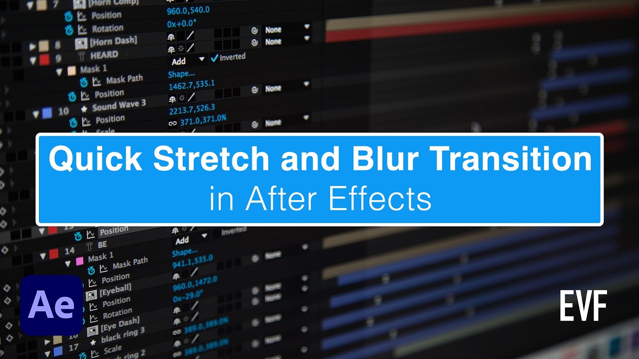 Легко создавайте переходы «Растягивание» и «Размытие» в After Effects.