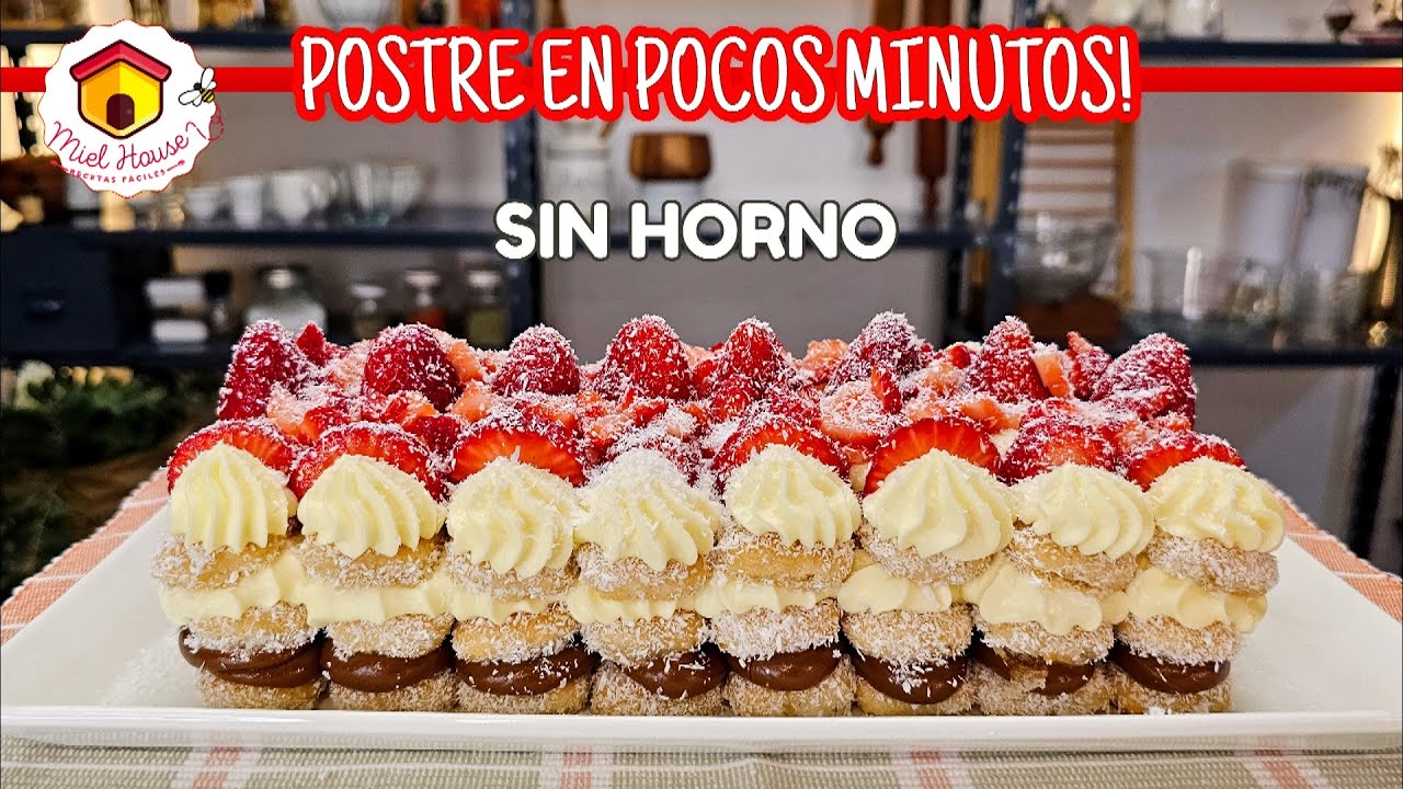 POSTRE FACIL Y RÁPIDO vainillas frutillas SUPER CREMOSO riquisimo