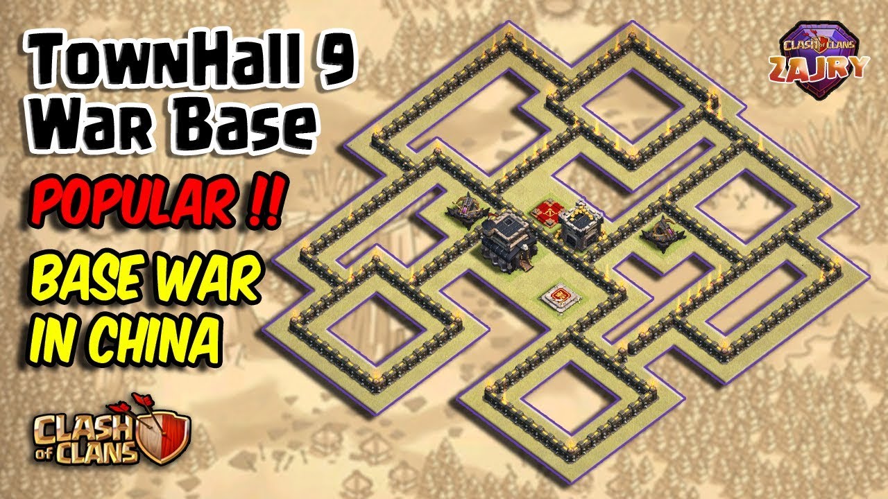 Base War Popular di China | TH9 War Base Terkuat 2017 | Clash of Clans