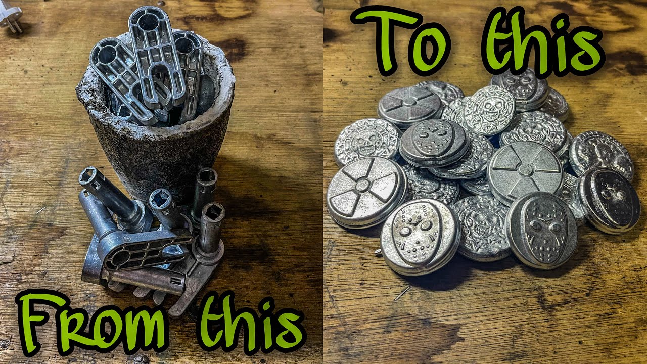 MAKING ZINC COINS/ ASMR METAL MELTING/ DEVIL FORGE 