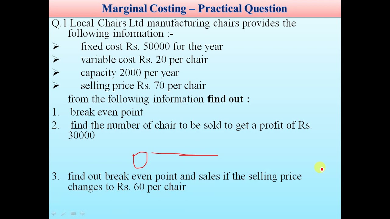 MArginal Costing  -  Practical Question  - Very Simple and Logical Explanation