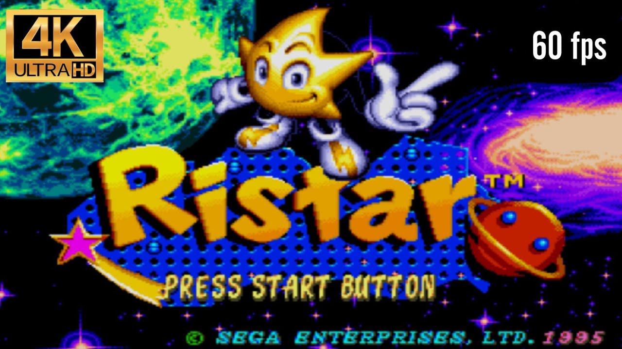 Ristar (Sega Genesis) Complete Game, All Bonus Rounds, No Deaths (4K/60fps)