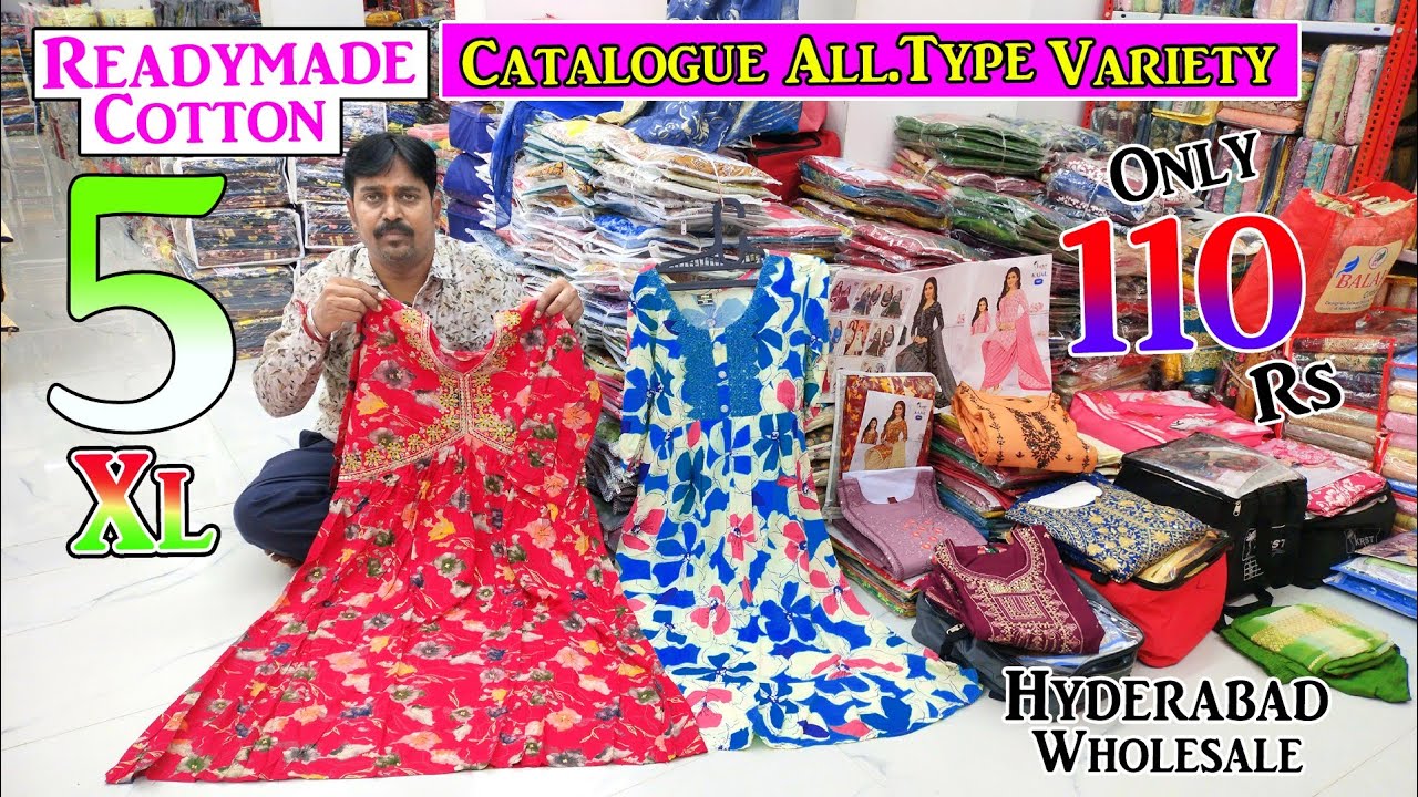 Hyderabad Wholesale Readymade Cotton All Type Variety Rs.110 Variety Only || Zainab Suit House ||