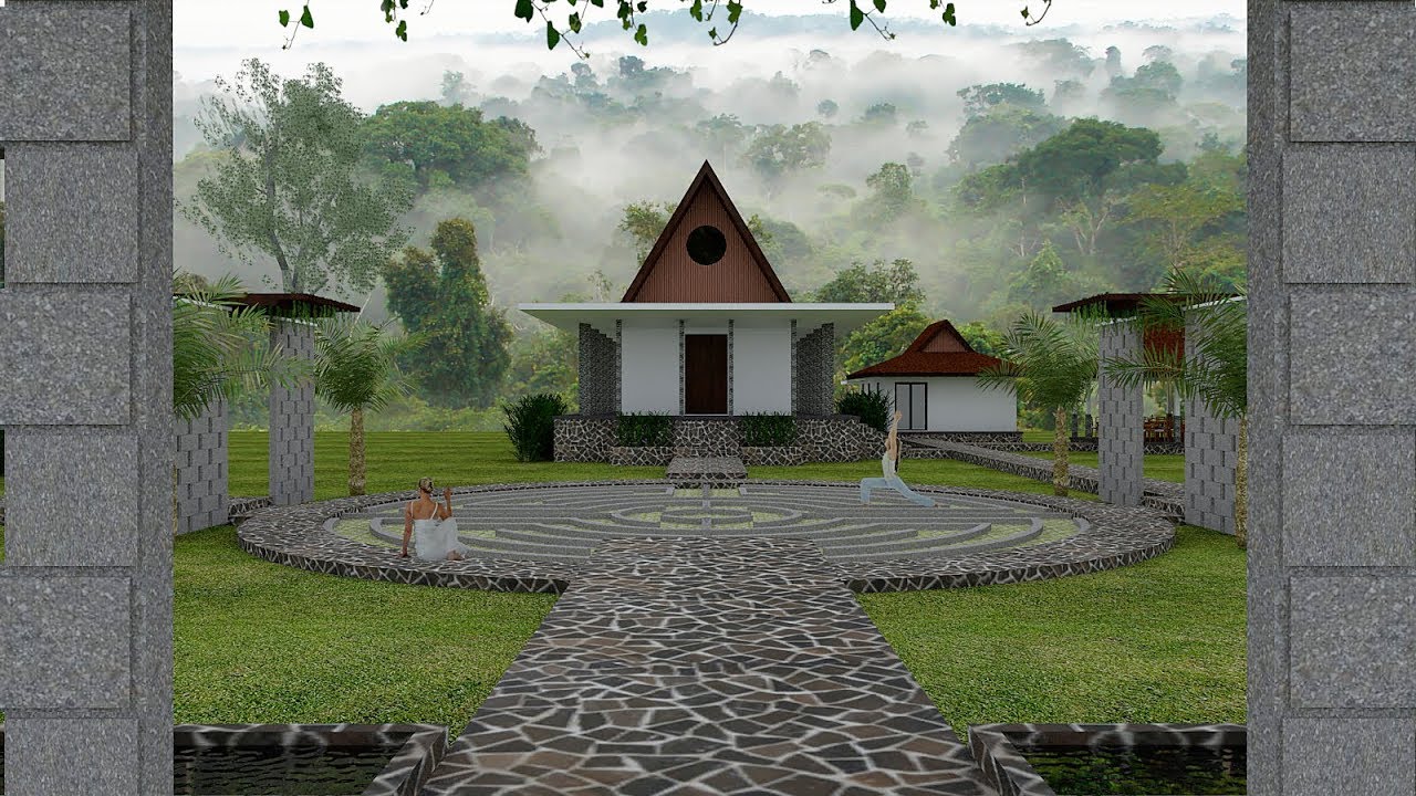 Meditation Retreat Inn Build With Google Sketchup + Vray 3.4